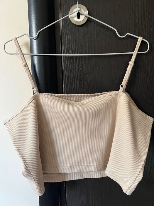 Nike - потник - бежов - W NSW ESSNTL RIB CROP TOP