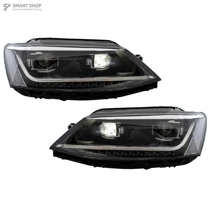 Faruri LED DRL compatibil cu VW Jetta Mk6 VI (2011-2017) Semnal Dinamic Secvential Xenon Matrix Design