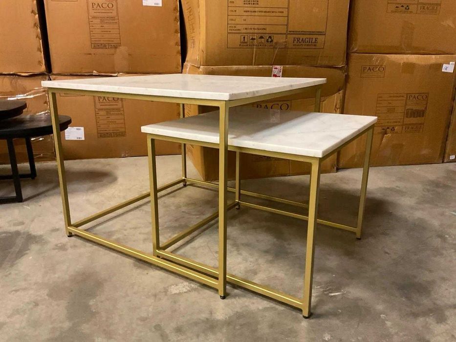 Set masuta cafea cu blat alb de marmura