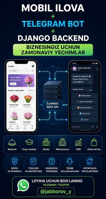 Mobil ilova yaratish/Разработка мобильных приложений/Telegrambot