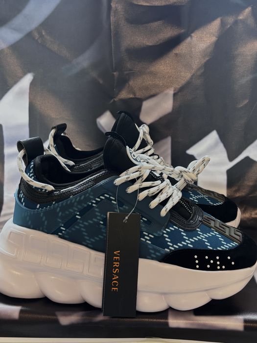 Adidasi Versace Chain Reaction colectie albastra