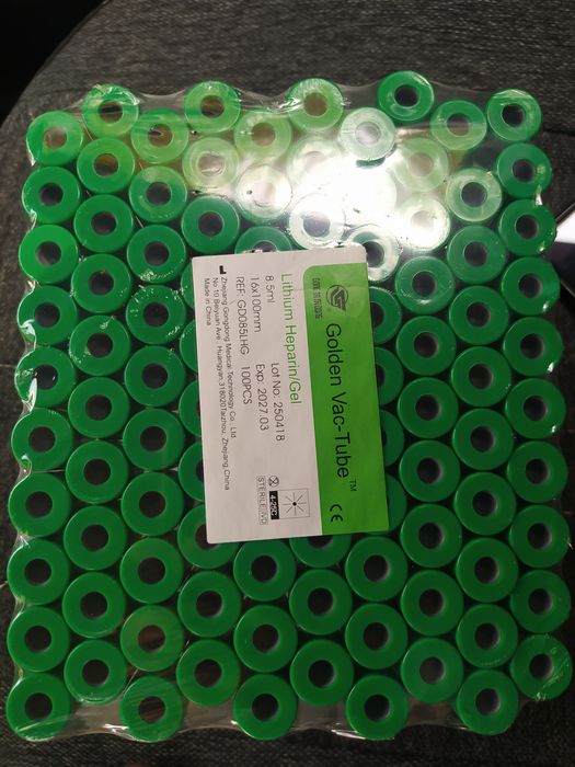 Оптом!!! Зелёный пробирка с гепарин гелем в наличии