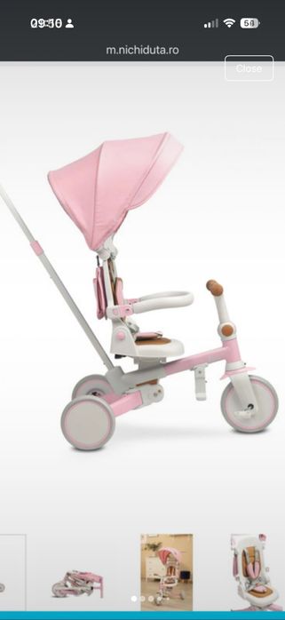 Tricicleta pliabila faro toys pink