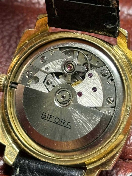ceas Bifora automatic aurit, 24 jewels, mecanism in house