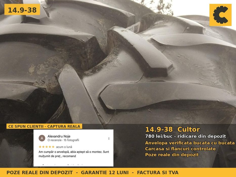 Anvelope Cauciucuri 14.9-38 14.9R38 14.9 38 14938 Cultor Tractor Punte Spate Utilaje Agricole SH Second Hand SECOND HAND Garantie 1 An