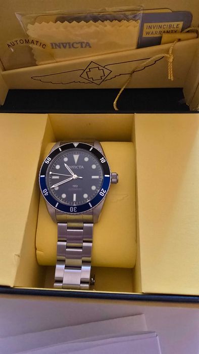 Vand Invicta, Ceas automatic de otel inoxidabil  Negru, Albastru royal