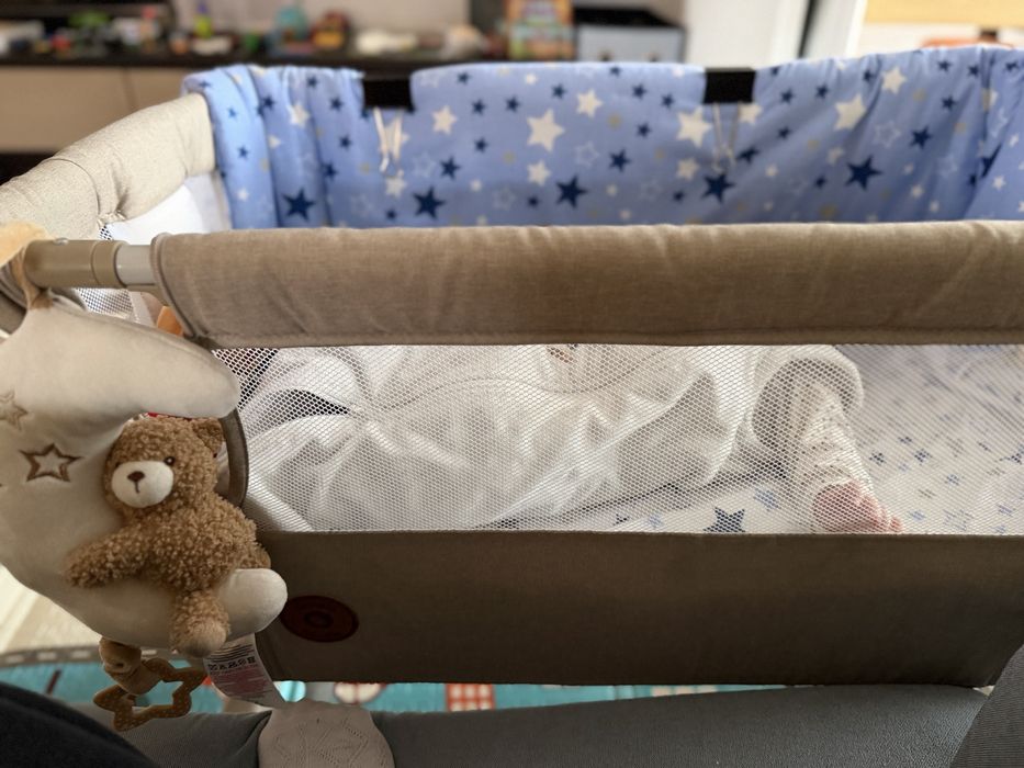 Patut co-sleeper Lionelo  3 in 1 + saltea burete 7cm