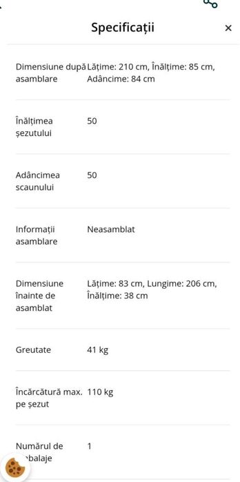 Canapea 3 locuri ca noua