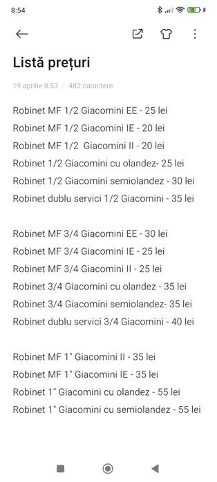 Robineți Giacomini noi