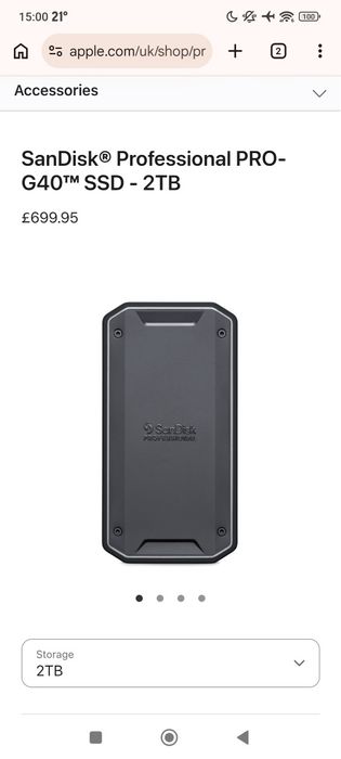 SSD SanDisk professional G40 Pro 2tb thunderbolt