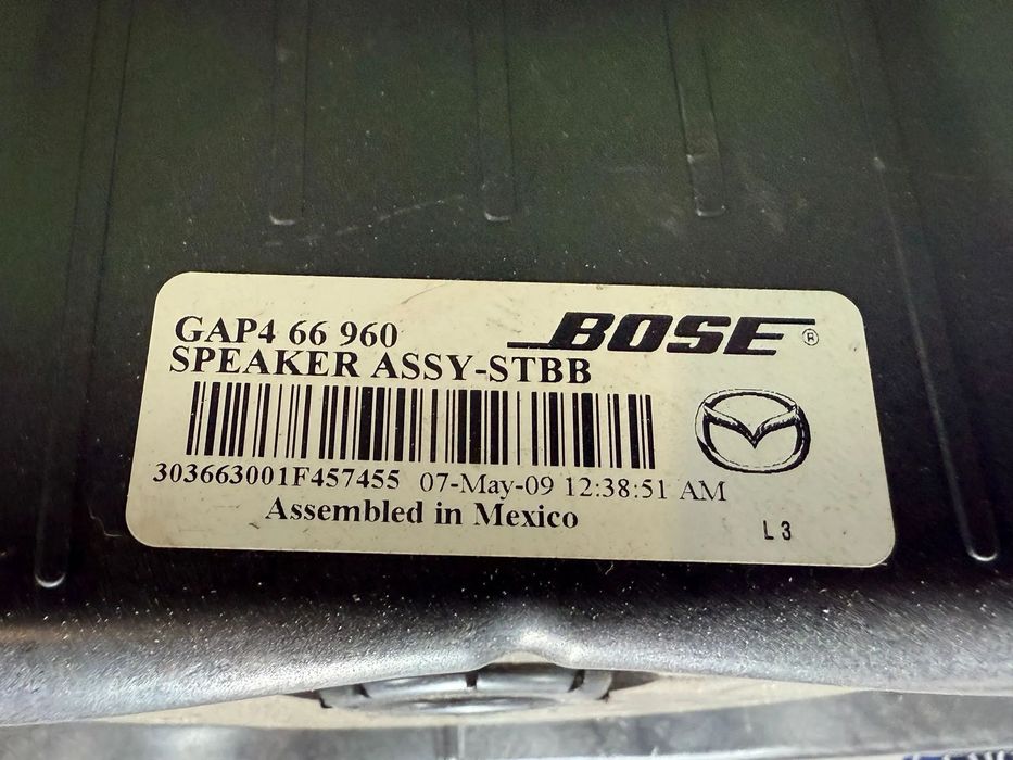 SUBWOOFER MAZDA 6 SPORT D 2.2 DIESEL 2009 COD OEM GAP466960 / HATCHBACK 2007-2012