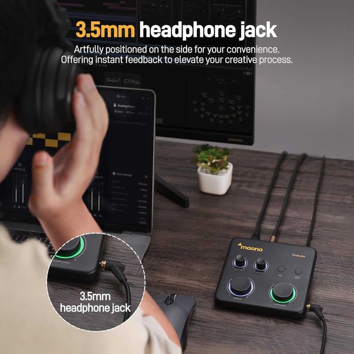 MAONO USB аудио интерфейс за компютър с XLR вход 24-bit/192kHz