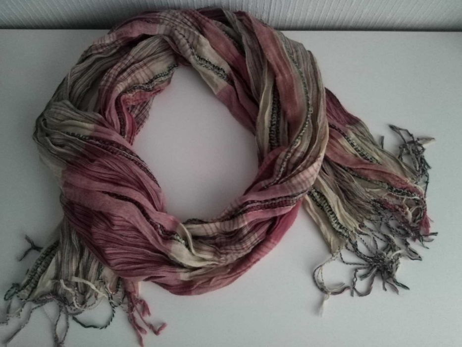 Нов розов дамски шал 100%  памук-20лв