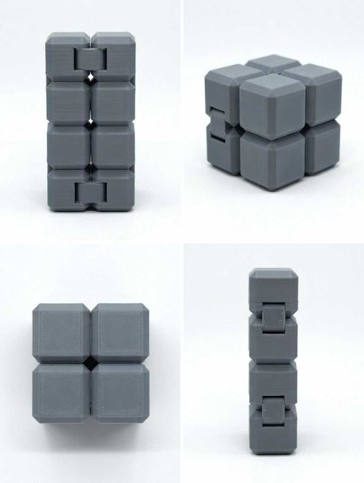 Сгъваем антистрес куб | Черен / Тъмносин / Син