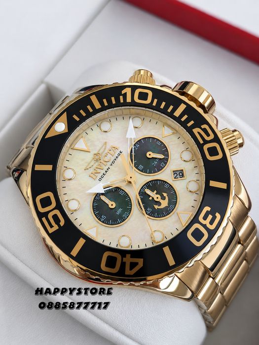 INVICTA Ocean Voyage Gold 52 mm, Инвикта нов мъжки часовник