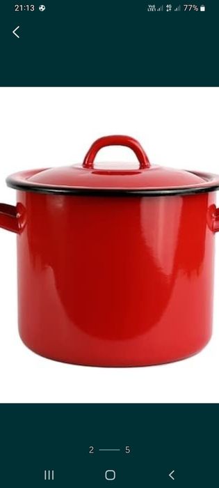 Oala emailata cu capac, 10 litri, 25cm diametru,