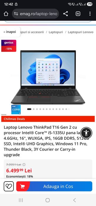Lenovo ThinkPad T16 Sigilat Garantie