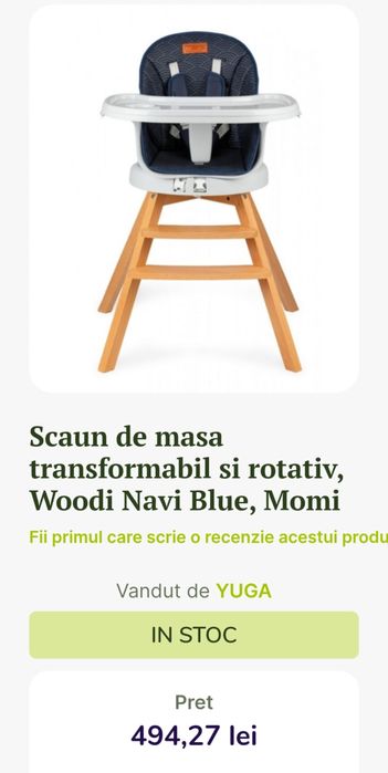 Scaun de masa rotativ