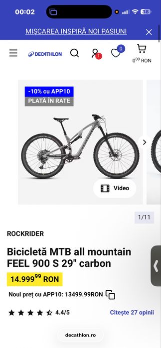Bicicleta rockrider feel 900s