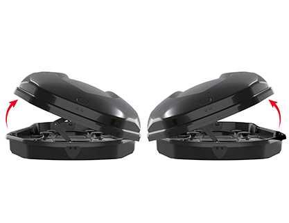 Автобокс багажник MENABO SATELLITE 550 DUO BLACK CRAB черен гланц