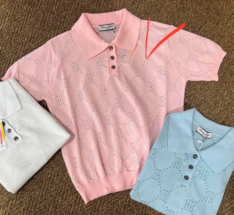 Тениска с яка поло риза блуза Италия Barbara Alvisi S/M (Zara, guess)