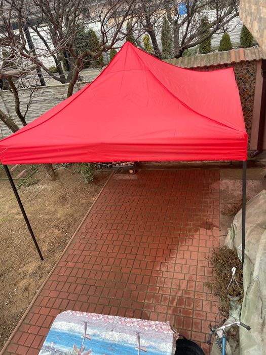 Cort 3x3m roșu montaj rapid