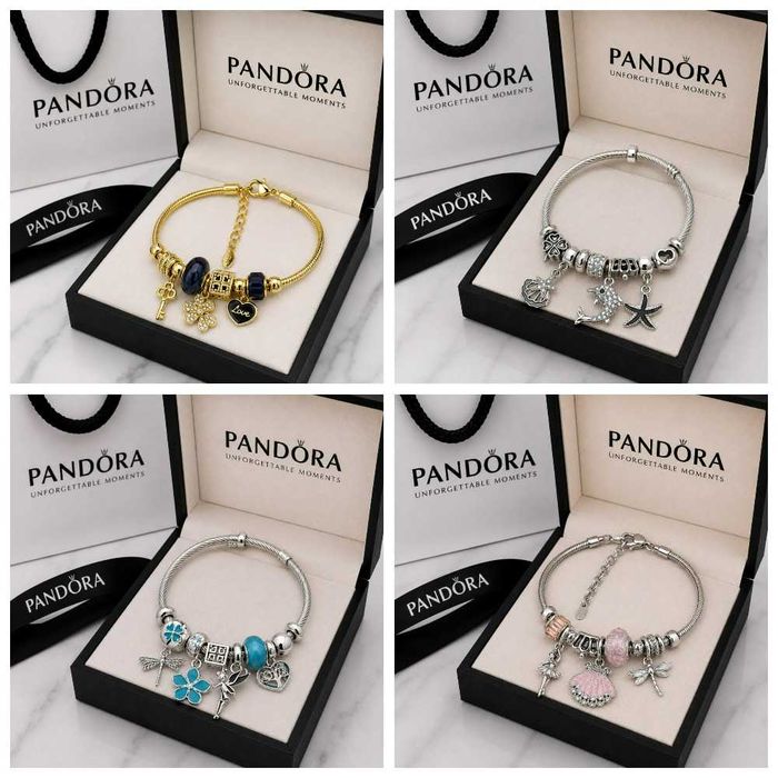 Гривни Pandora Pink Angel Key, Butterfly Gold, Blue Handmade,  Black Moon Gold, Purple Moon
