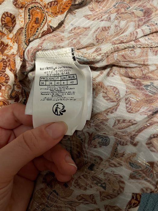 Bluza Camaieu cu imprimeu paisley și fir auriu