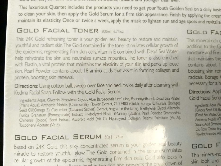 Kedma 24 K Gold Golden Quartet