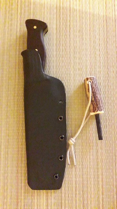 Нож ръчна изработка - 65Г,   кания - кайдекс