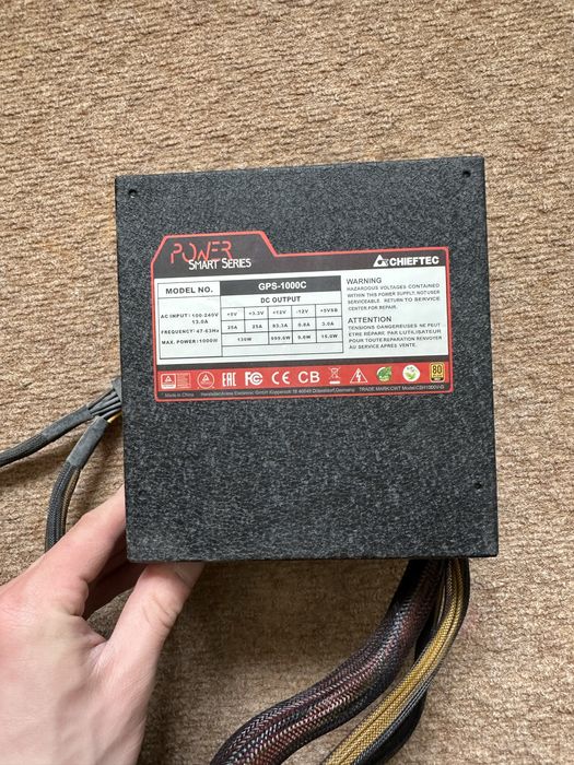 Захранване Chieftec 1000W GPS-1000C Power Smart – мощно геймърско PSU
