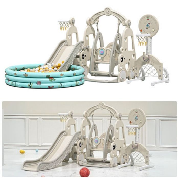 Пързалка с люлка 7в1 Playground Детски игрален център с басейн