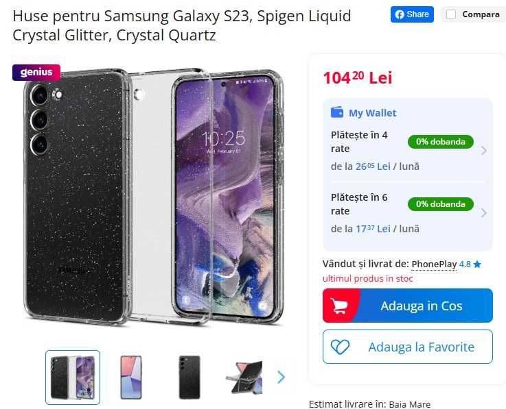 Vand 4 huse compatibile cu Samsung S23