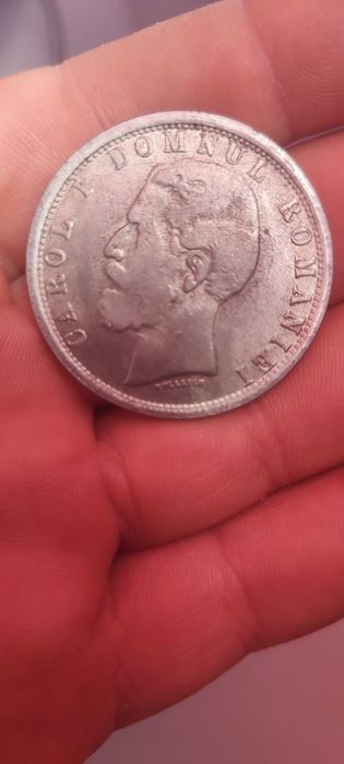 Monedă 5 lei 1880 ORIGINALĂ ARGINT PUR