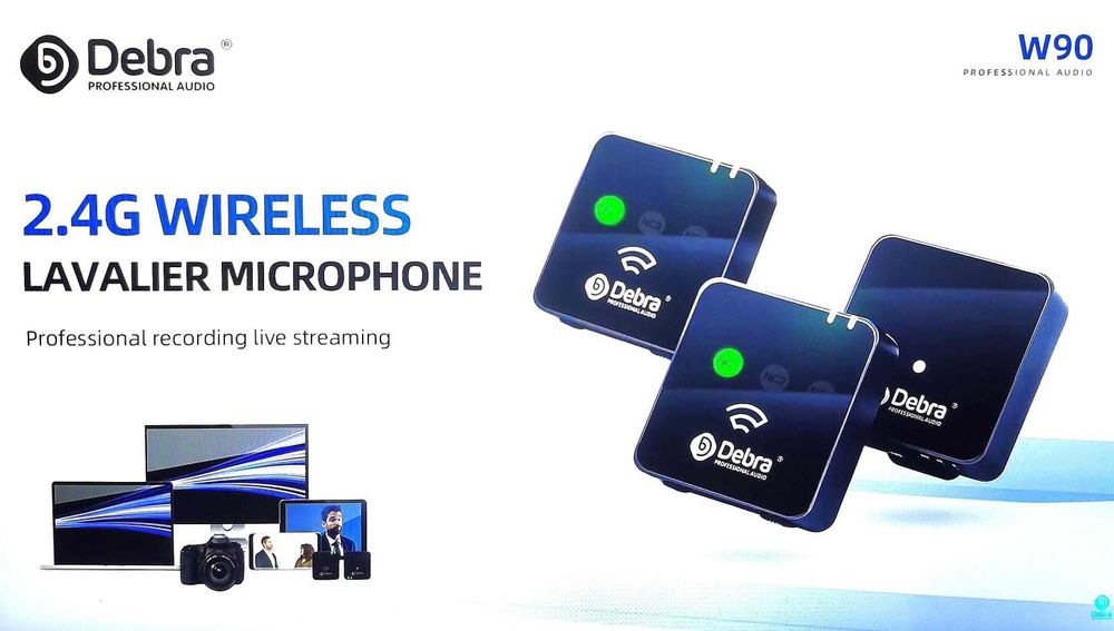 Microfon Lavaliera Debra wireless W90 pentru cameră  DSRL+MIRROLESS