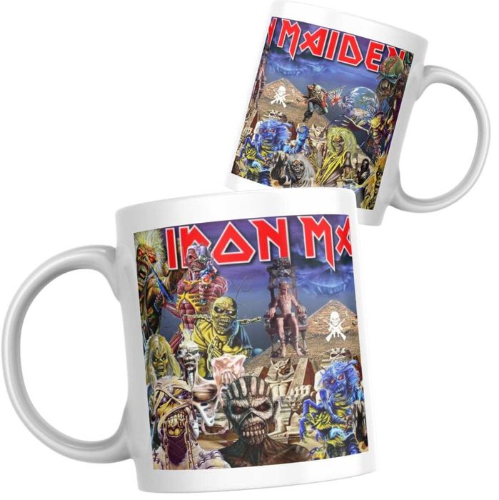 Чаша IRON MAIDEN , чаша с пълноцветен печат за подарък лице и гръб , чаши по поръчка