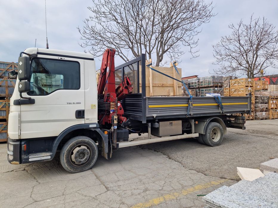 Transport camion 7,5 tone cu macara si basculabil 3,5 tone