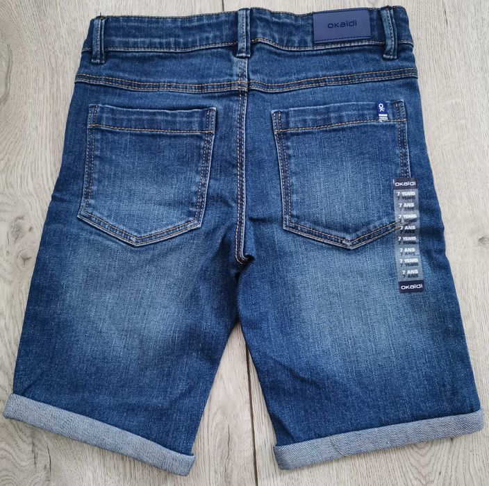 Pantaloni scurti din blugi, Okaidi, marime 122, pt baieti, 7 ani.