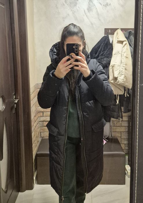 Дамско зимно дълго яке с качулка – OBJECT, размер XS