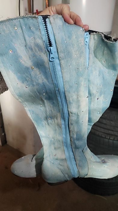 Cizme de blugi sidefat