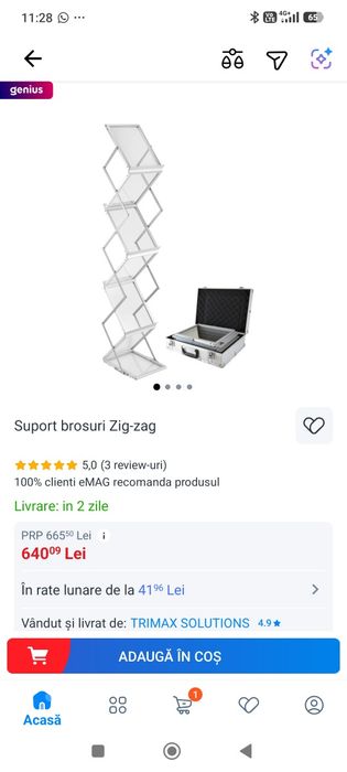 Suport publicitar.,zig-zag. Schimb.
