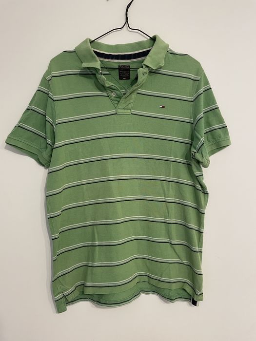 Tricou polo de la Tommy Hilfiger verde cu dungi