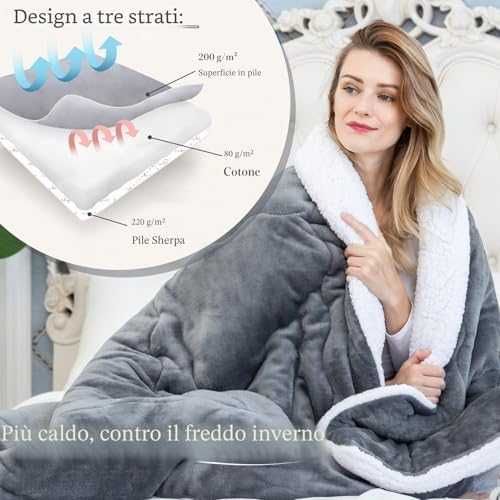 Sherpa одеяло 230x270см двулицево термо сиво XXL
