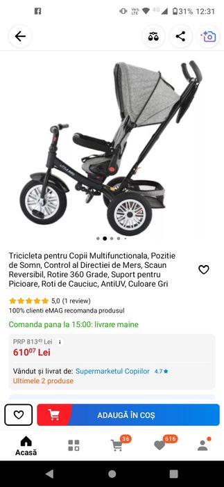 Tricicleta / carucior copii ( de la 9.luni la 5 ani ) Little Bird mult