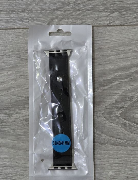 Curea piele naturală EIHAIHIS pentru Apple Watch – neagră, 38/40/41mm