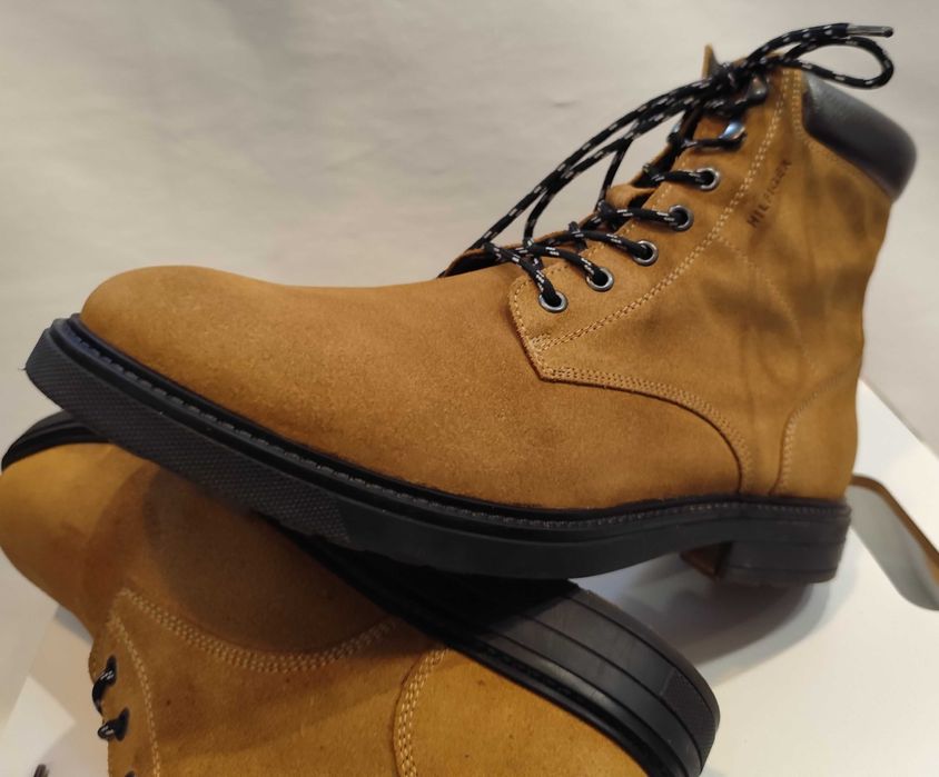 Ghete lace up 44 plain toe Tommy Hilfiger piele naturala moale