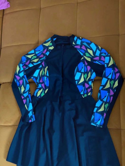 Swim Mulvari Costum baie Burkini, imprimeu geo, imbracaminte araba 1XL