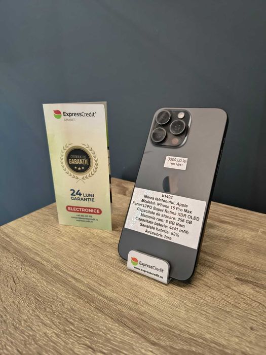 (AG51) Apple iPhone 15 Pro Max 256GB b1493 - Garantie 2 ani!