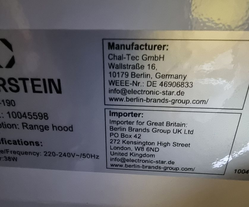 Бял абсорбатор Klarstein 38w