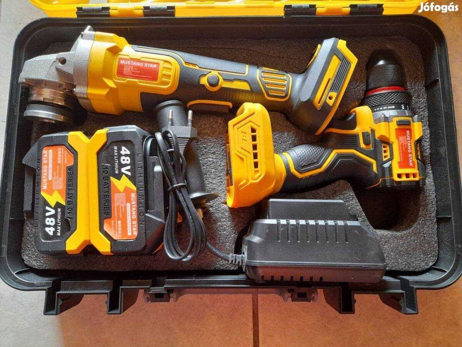Scule cu baterii Mustang – bormasina și polizor unghiular .